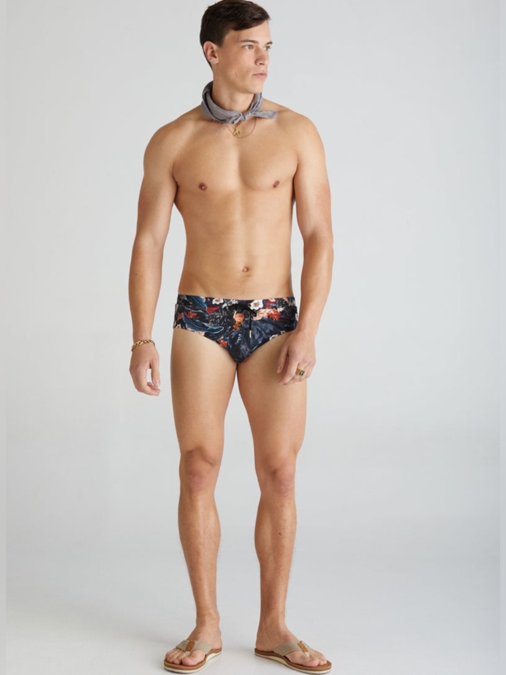 Aqua Blu Abundance Multi Floral Racer Briefs Size M